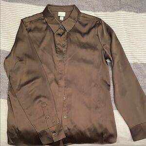 a new day Olive Satin Blouse
